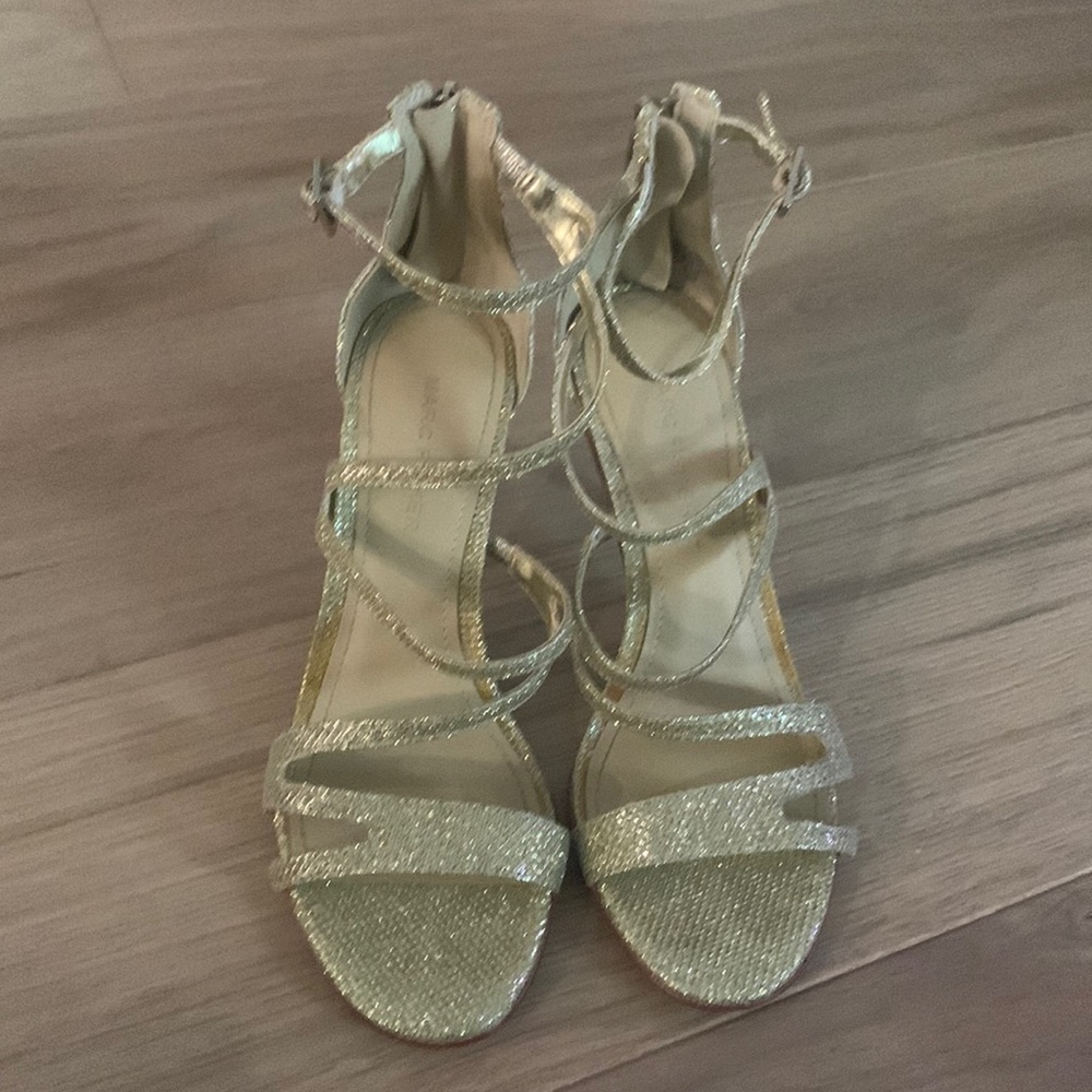 Marc Fisher gold sparkly heels